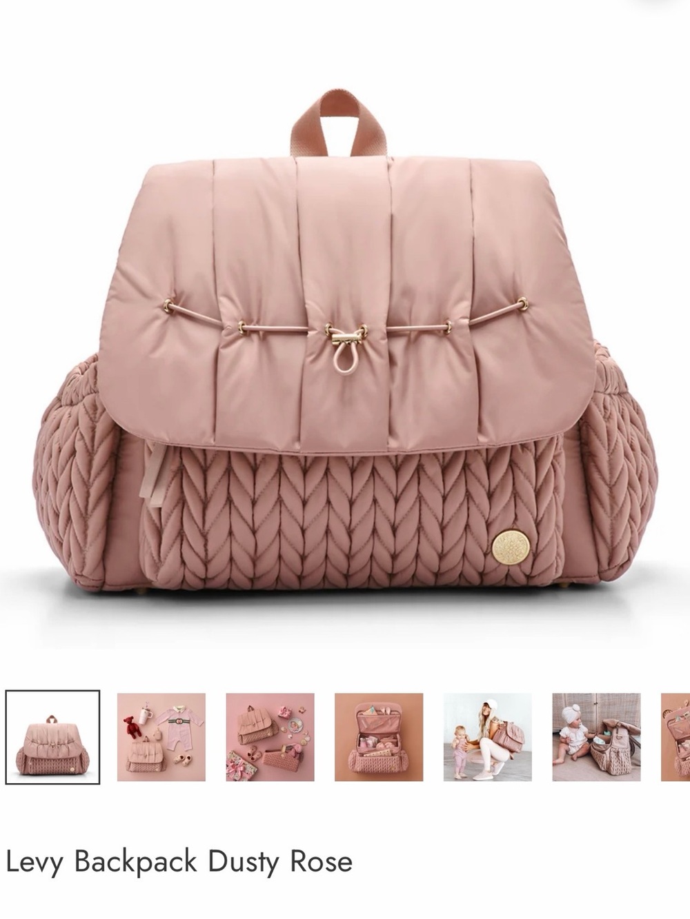 Happ Levy Dusty Rose Quilted Knit Backpack - Women’s Everyday Bag
